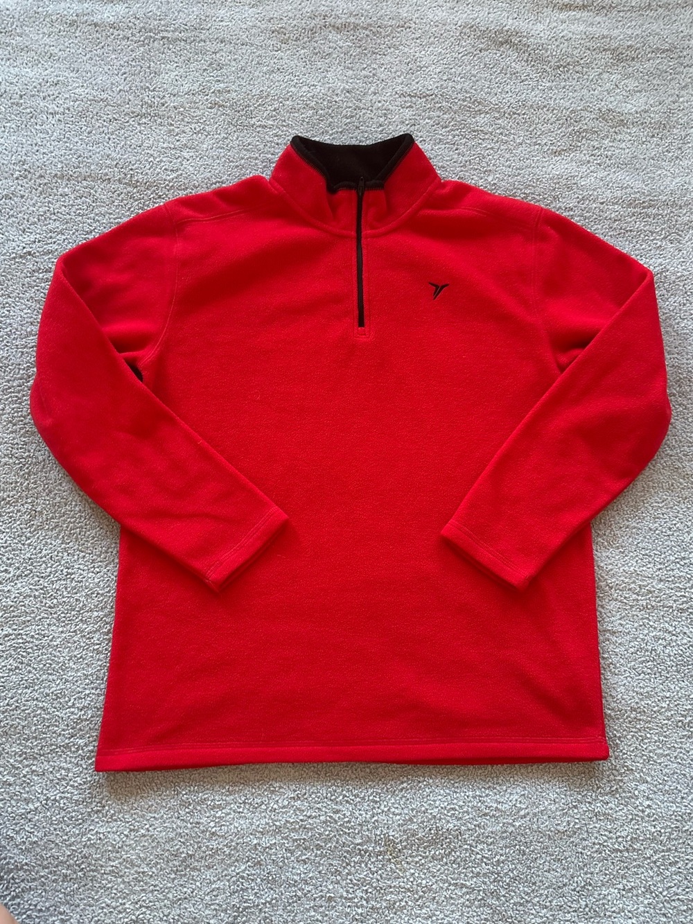 Old Navy Kids Red Quarter-Zip Fleece with Black Trim